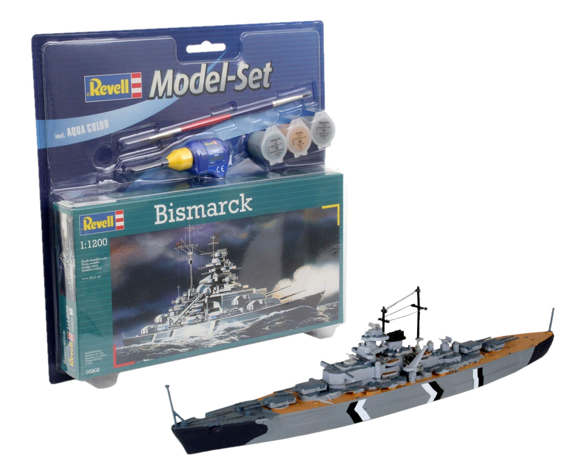 Amazon.com: Revell Model Set 65802 Bismarck 1:1200 Scale Unbuilt